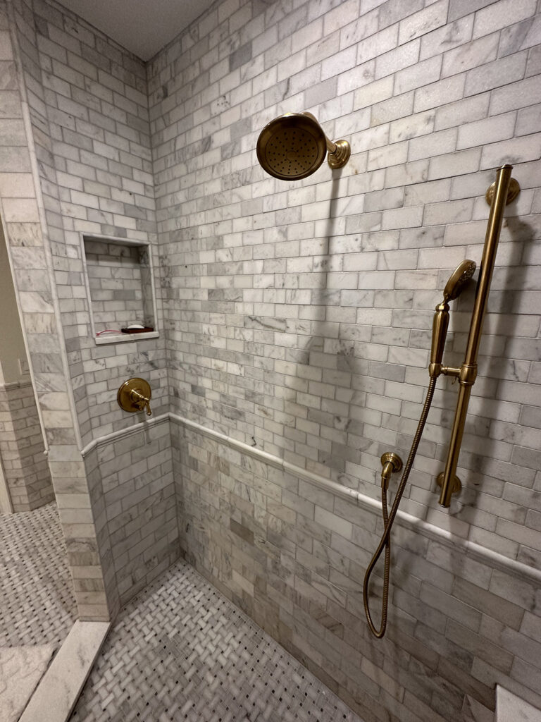 Picture of a finished finished shower stall