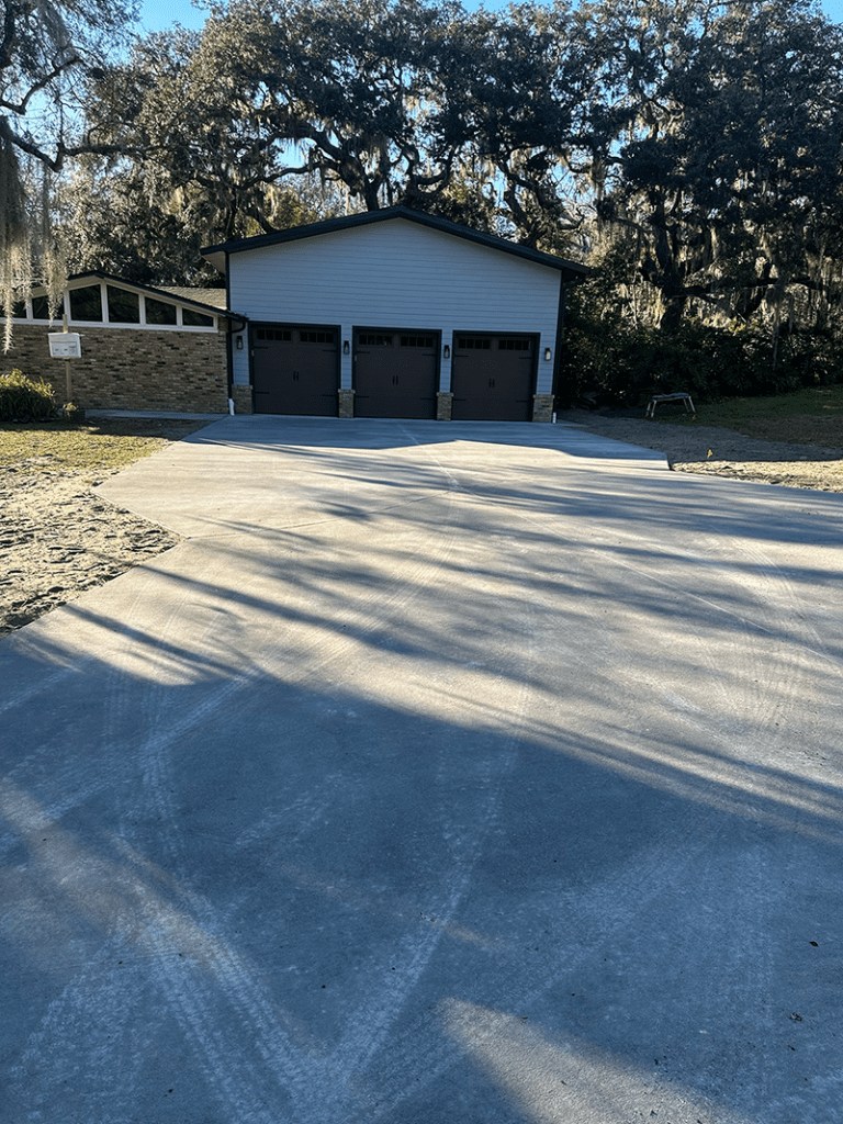 Picture of a finished 3 car garage
